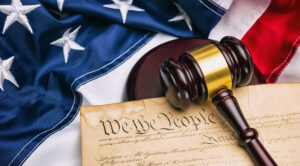 US Flag with Judge